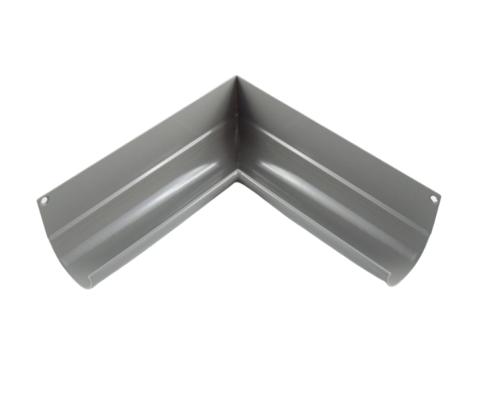 Narożnik wewnętrzny 90 stopni do rynny R50 Renoplast Szary RAL 7037