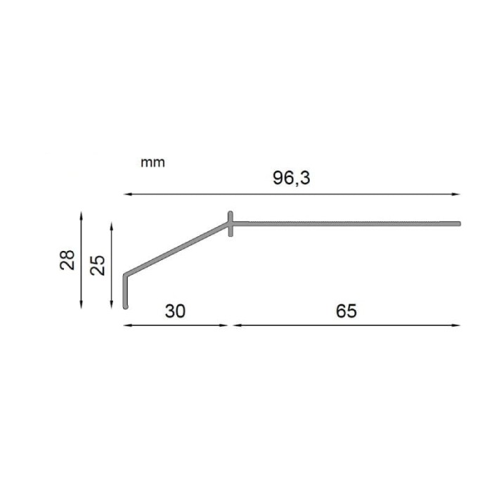 Profil okapowy Renoplast K100 wymiary