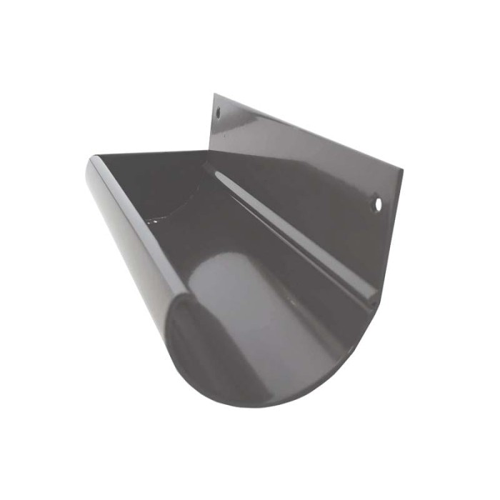 Zakończenie rynny R50 (komplet prawa + lewa) Renoplast Szary RAL 7037