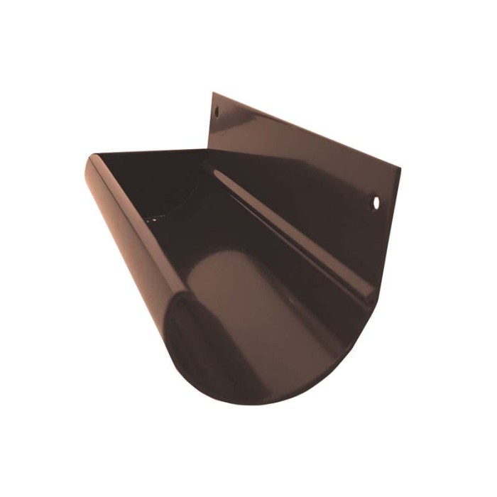 Zakończenie rynny R50 (komplet prawa + lewa) Renoplast Brąz RAL 8019