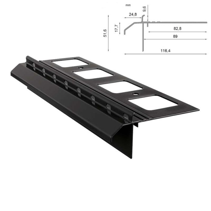 Profil okapowy Renoplast K20R Grafit RAL 7024
