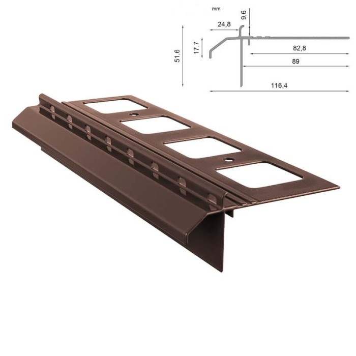 Profil okapowy Renoplast K20R Brąz RAL 8019