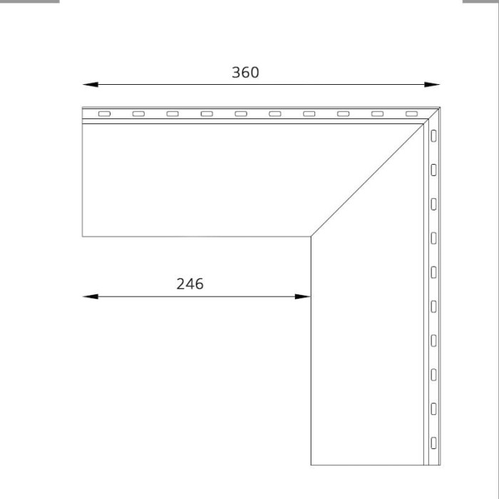Narożnik schodowy SW 90º MAXI - wymiary