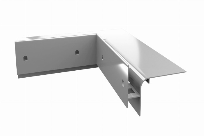 Narożnik wewnętrzny 90 stopni do profili okapowych W30R+ Renoplast Szary RAL 7037