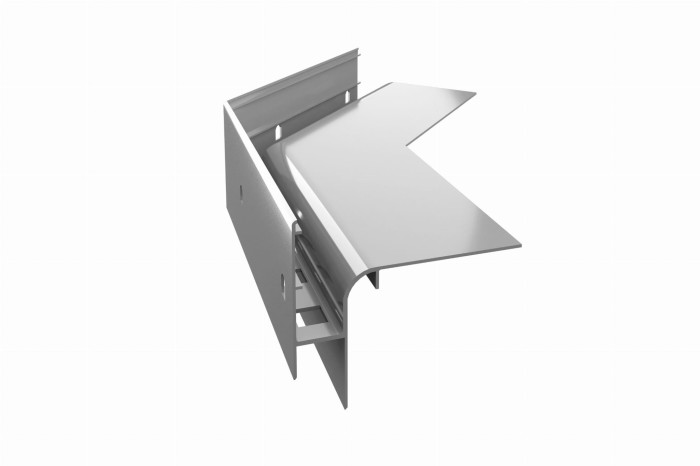 Narożnik zewnętrzny 135 stopni do profili okapowych W30R+ Renoplast Szary RAL 7037