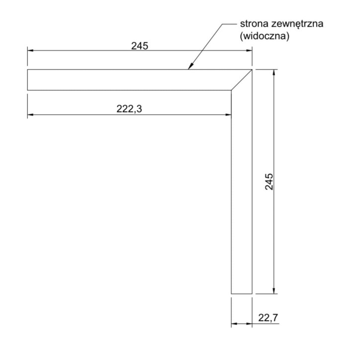 Narożnik do profilu cokołowego C2 MAXI- Wymiary