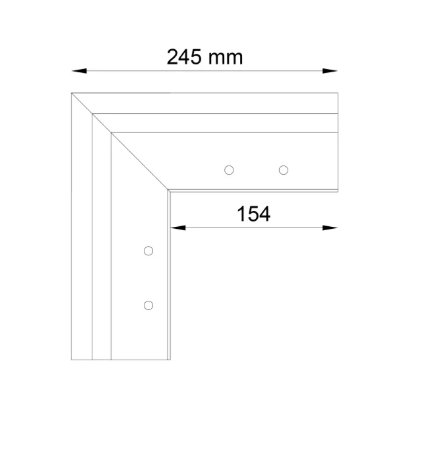 Narożnik wewnętrzny 90 do profili attykowych A100