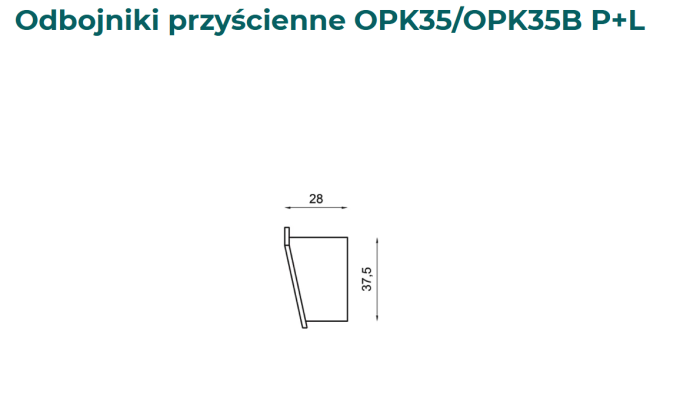 Odbojniki przyścienne do profili K35 i K35B - Wymiary