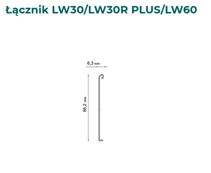 Łącznik do profili W30- Wymiary