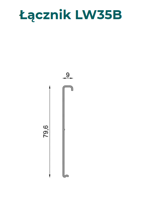 Łącznik do profili bocznych W35B - Wymiary