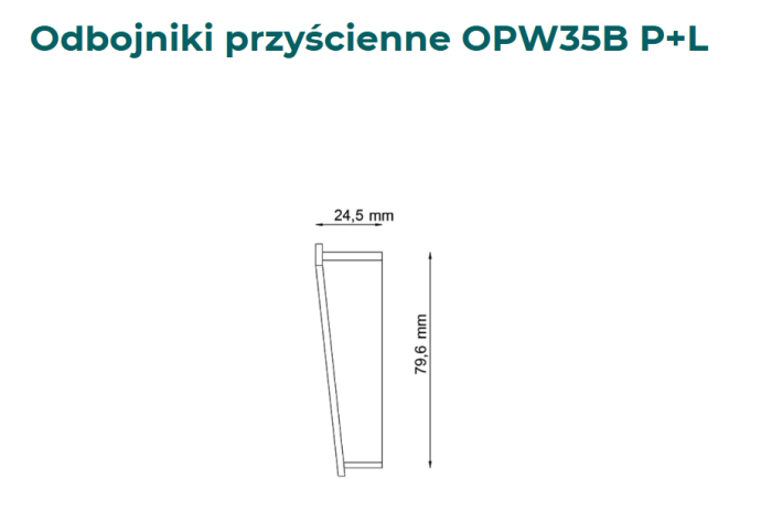 Odbojniki przyścienne do profili bocznych W35B - Wymiary