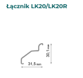 Łącznik do profili K20- Wymiary