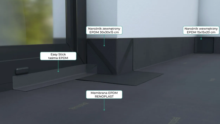 Membrana EPDM - 1 metr bieżący (1,5 m²) Szerokość 1,5 m (id: 224)
