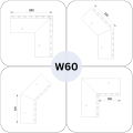 Narożniki do profili W60 Renoplast - Wymiary