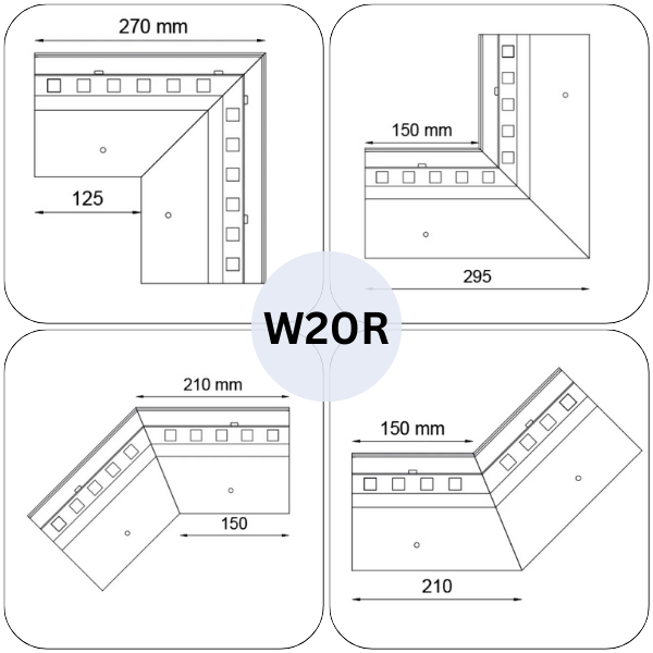 Narożniki do profili W20R Renoplast