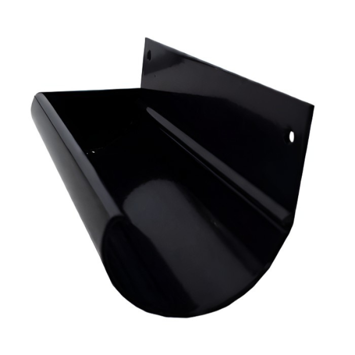 Zakończenie rynny R50 (komplet prawa + lewa) Renoplast Czarny RAL 9005