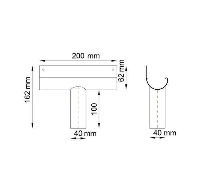 Lej spustowy R50 Renoplast-Wymiary