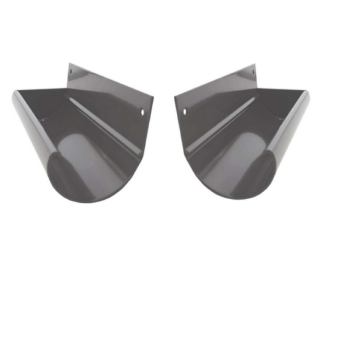 Zakończenie rynny R50 (komplet prawa + lewa) Renoplast Szary RAL 7037