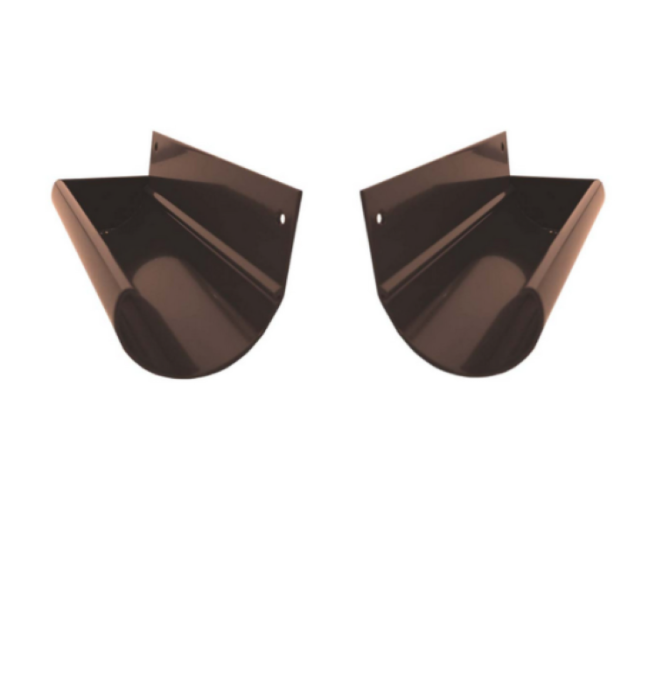 Zakończenie rynny R50 (komplet prawa + lewa) Renoplast Brąz RAL 8019