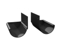 Zakończenie rynny R50 (komplet prawa + lewa) Renoplast Czarny RAL 9005