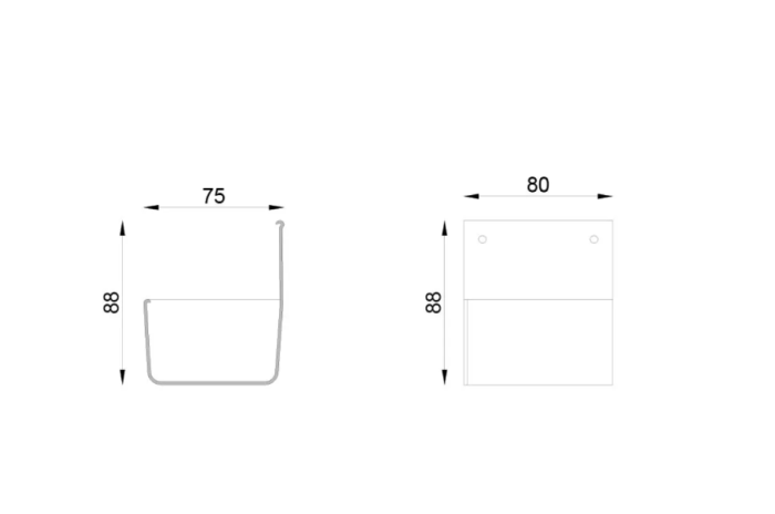 Zakończenie rynny RK65- Wymiary