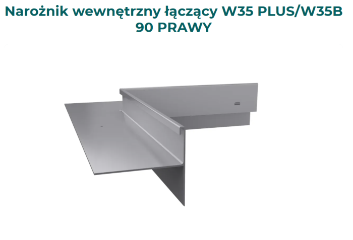 Narożnik wewnętrzny 90 stopni W35+ do łączenia profili W35+ z W35B Prawy
